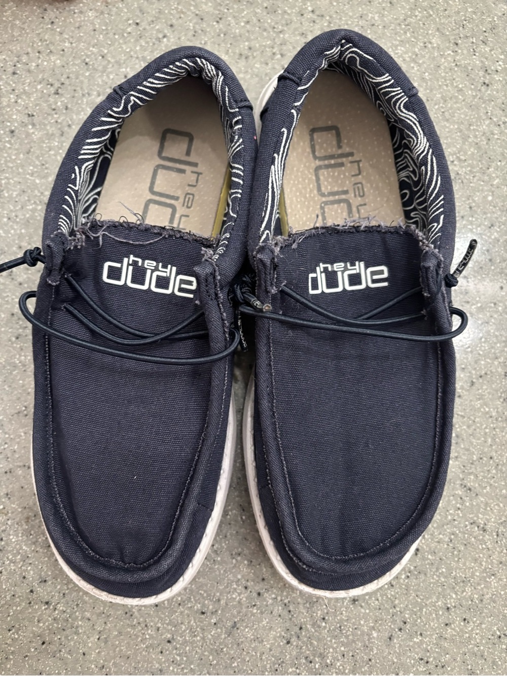 Hey Dude Navy Patterned Canvas Slip-Ons